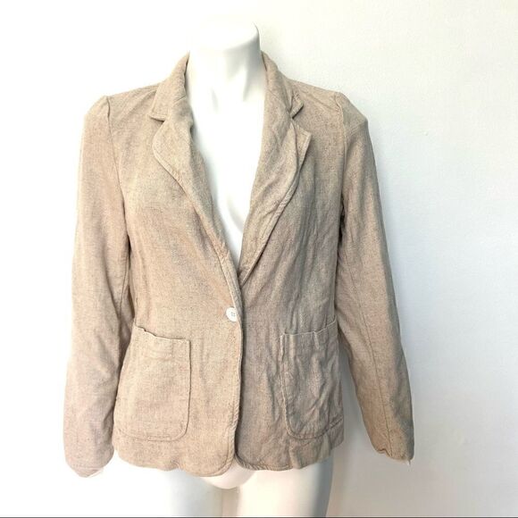 Premise Linen Blend Oatmeal Casual Blazer - Picture 2 of 9
